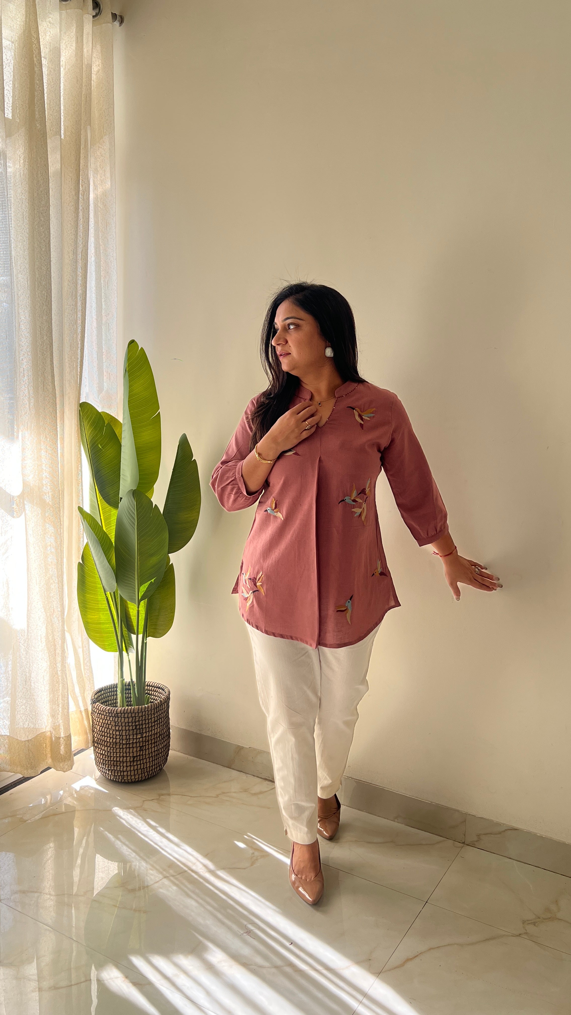 Kashi Cotton Embroidered Short Top