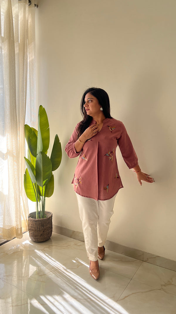 Kashi Cotton Embroidered Short Top