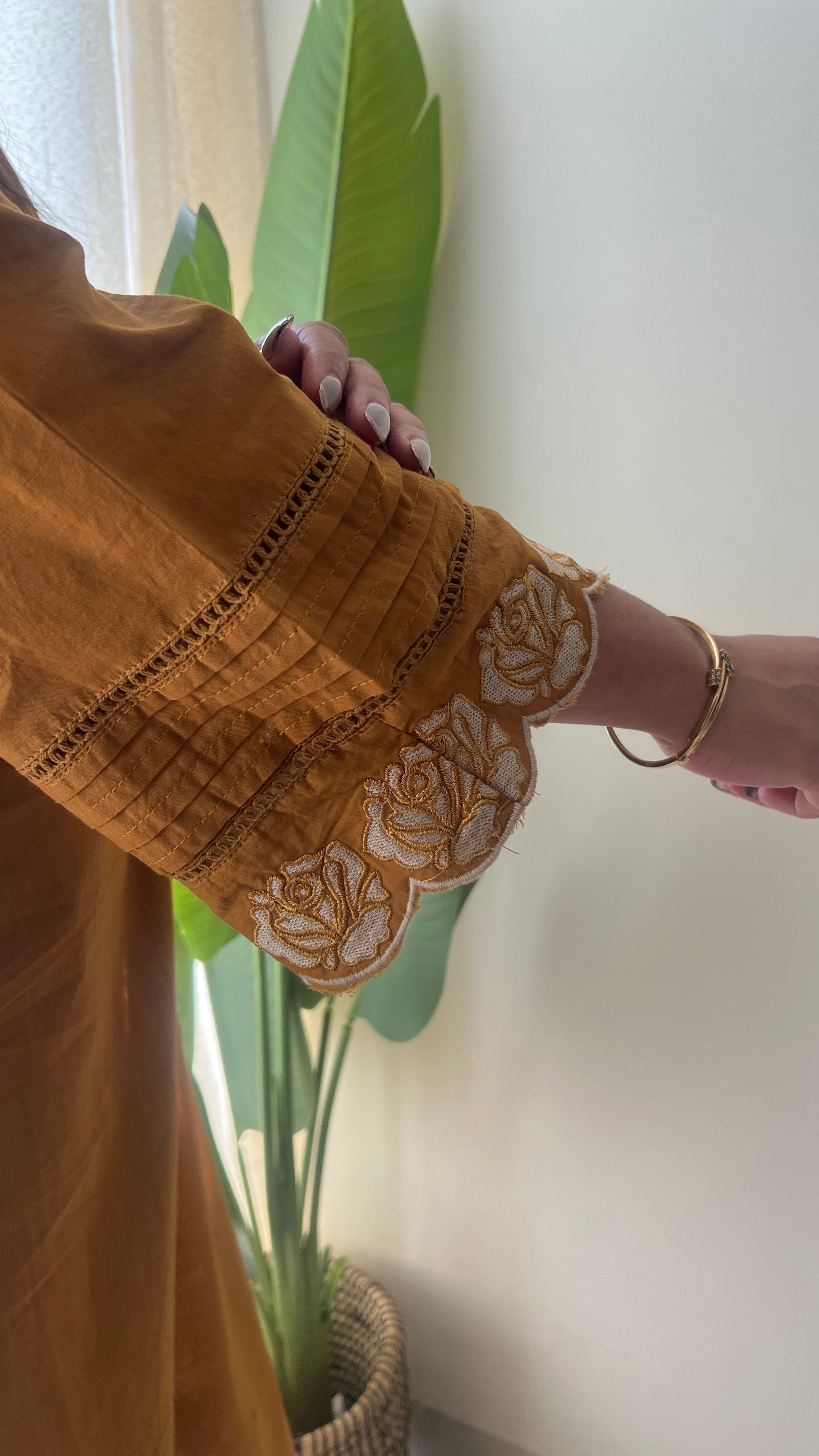 Sejal Cotton Cutwork Applique HandEmbroidered Pant set