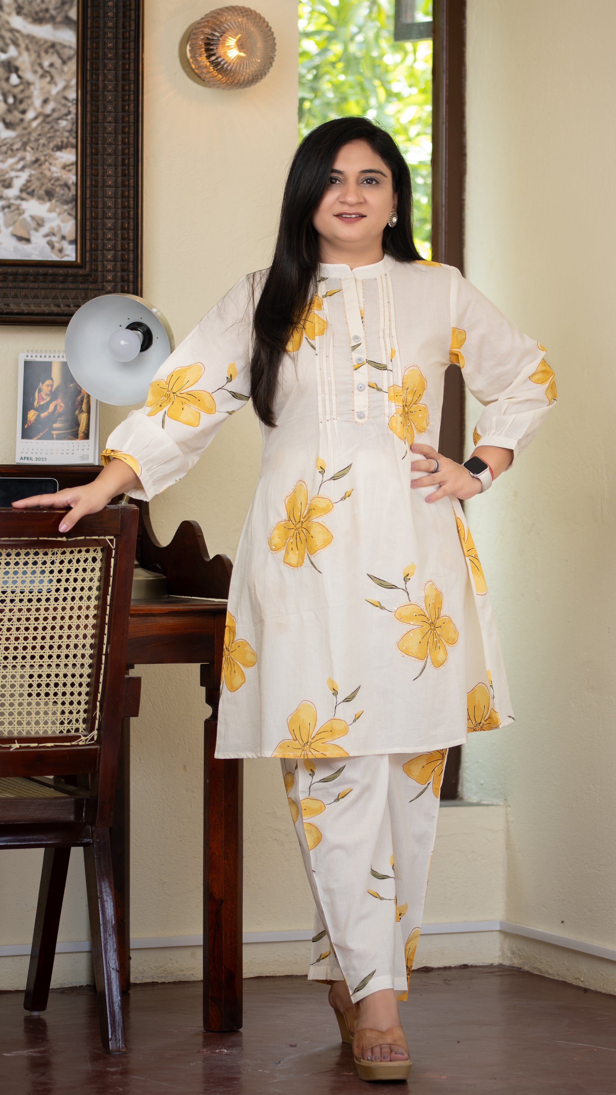 Emmi Yellow Cotton Floral Coord Set