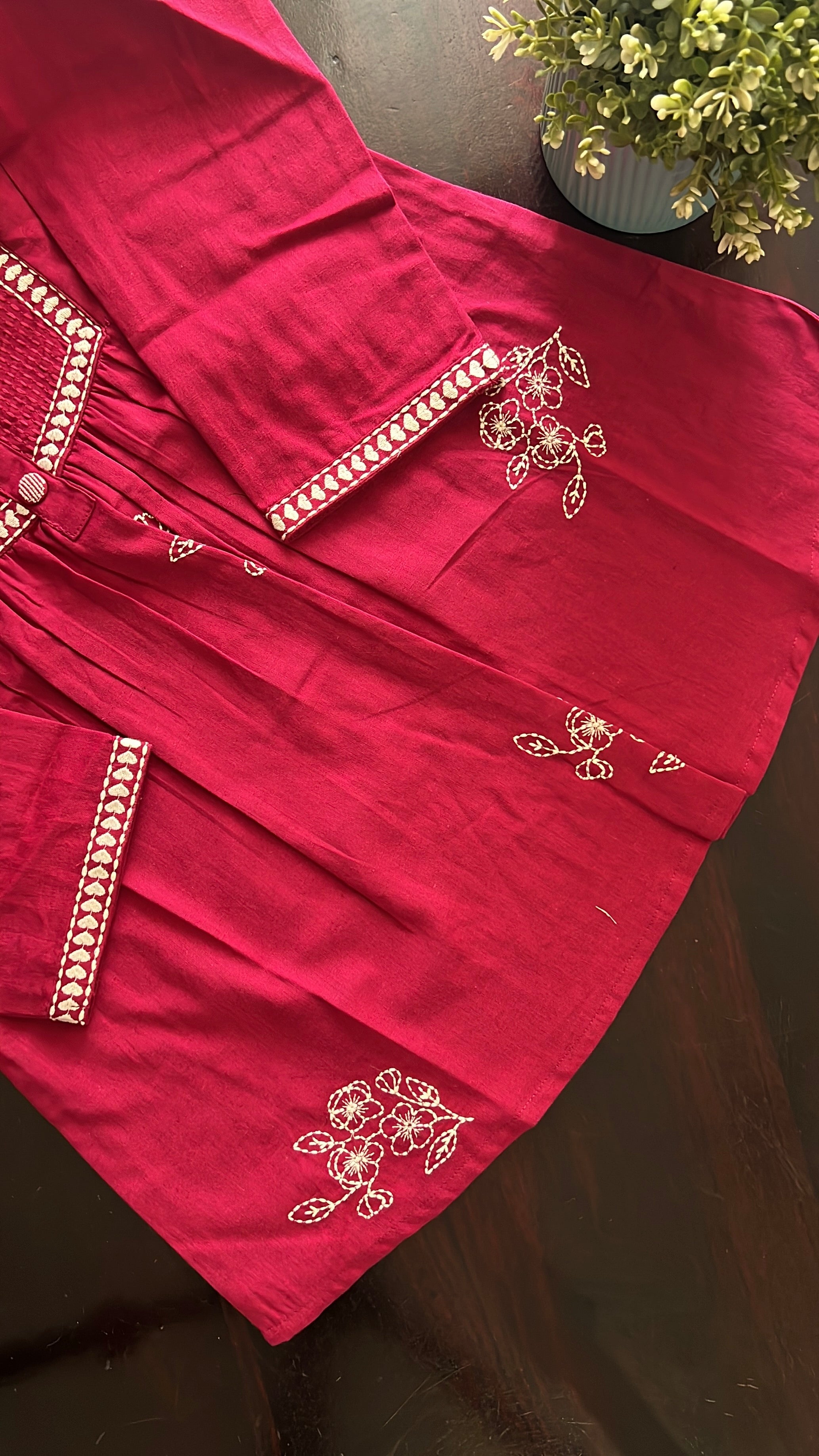 Tarini A-line cotton Embroidered Short Top