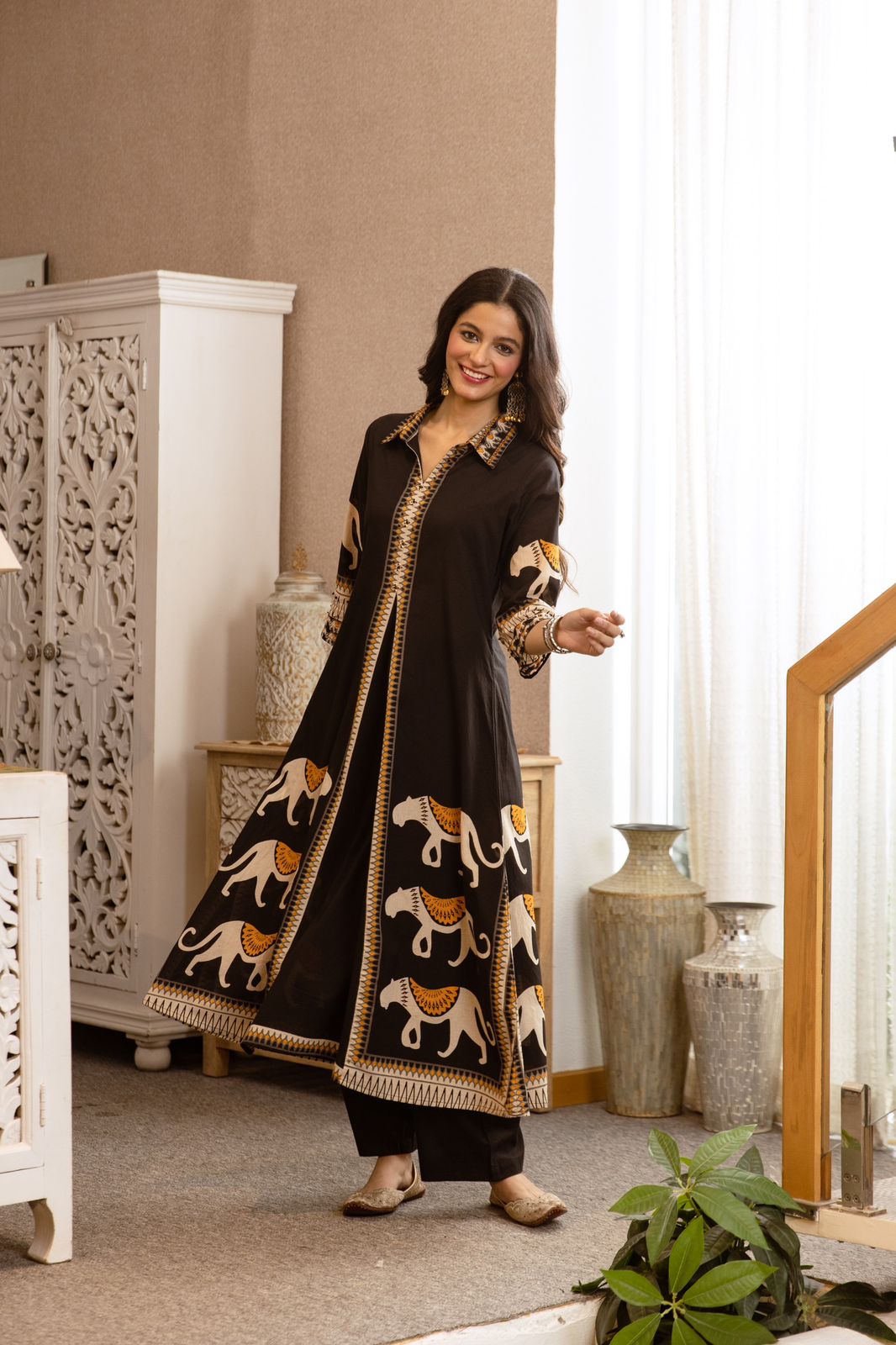 Kiara Tribal Bagh Cotton BeadWork Pant Set