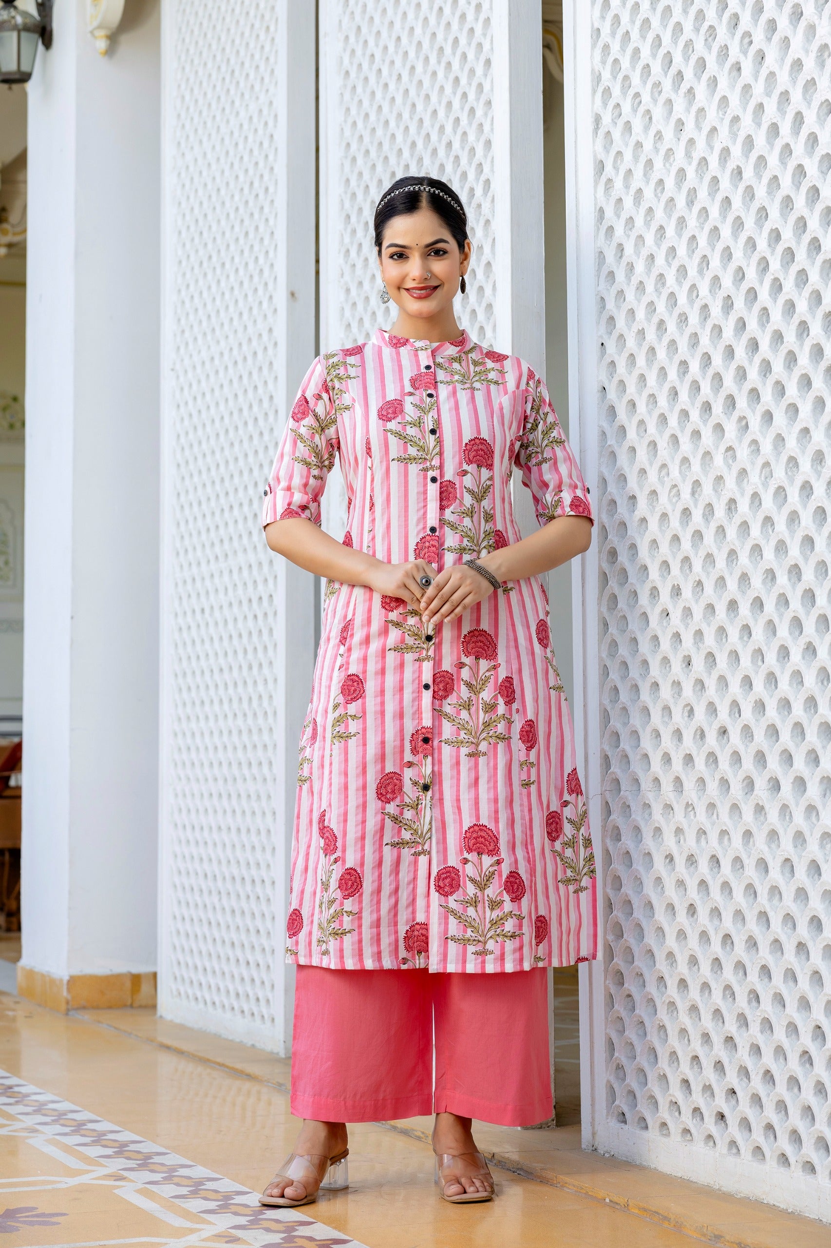 Taru Cotton Floral A-line Casual Coord Set