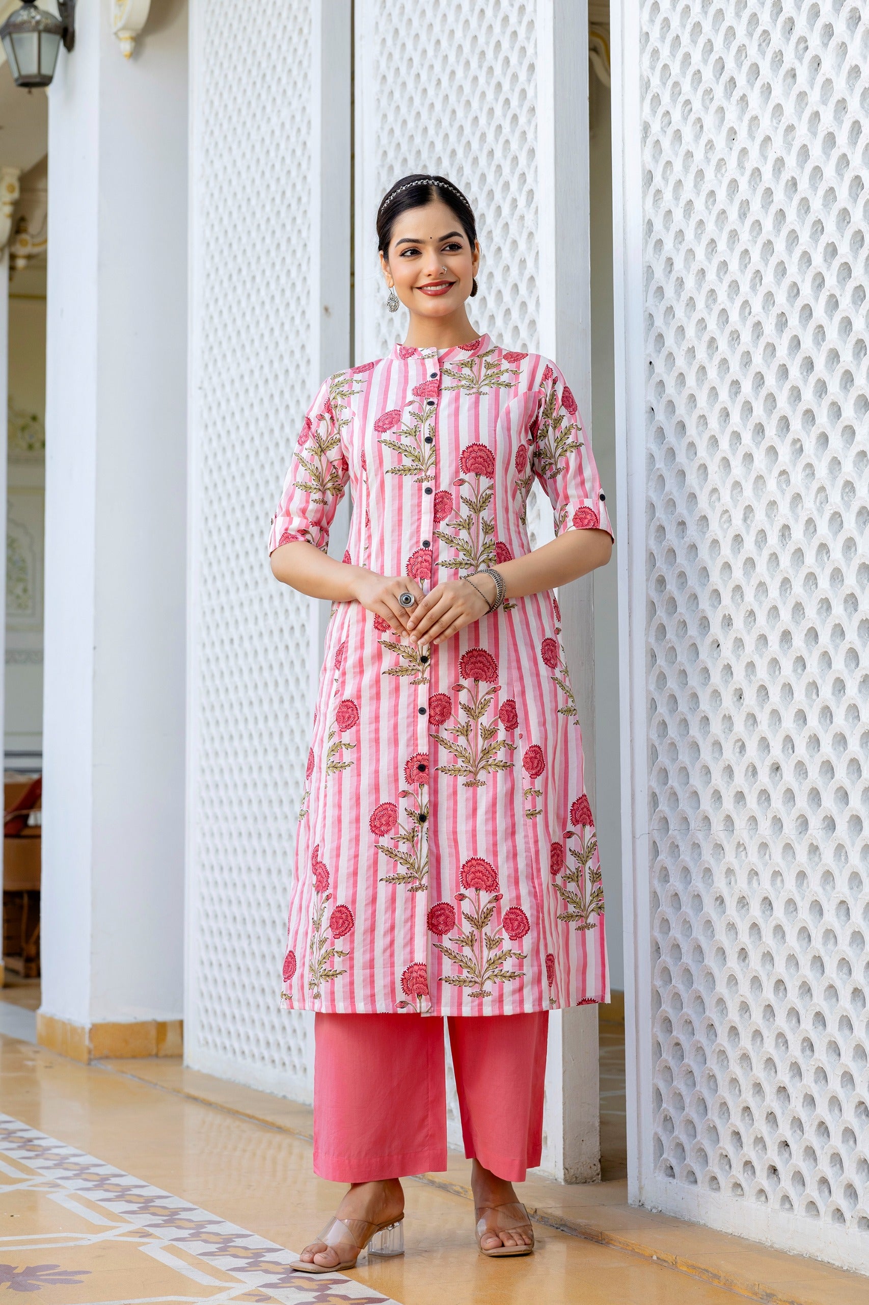 Taru Cotton Floral A-line Casual Coord Set