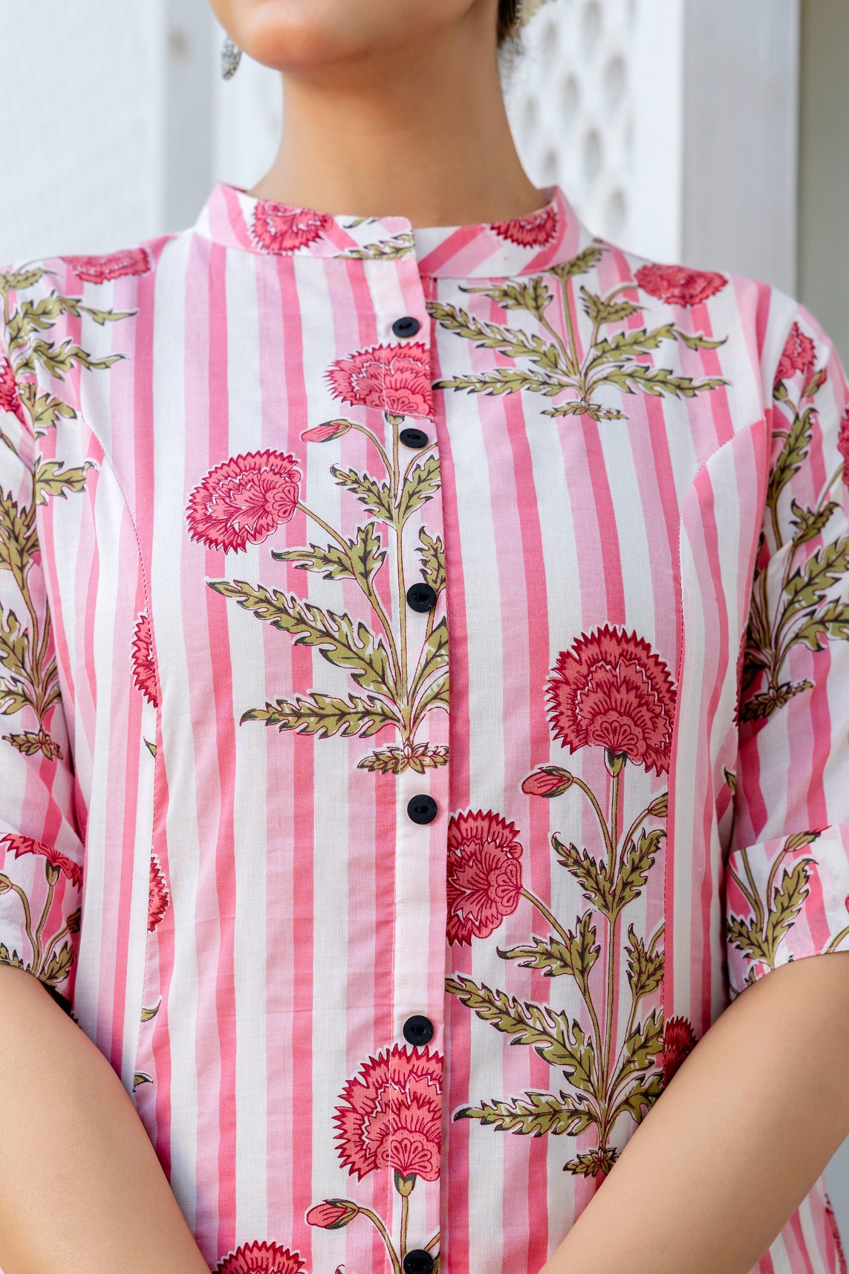 Taru Cotton Floral A-line Casual Coord Set