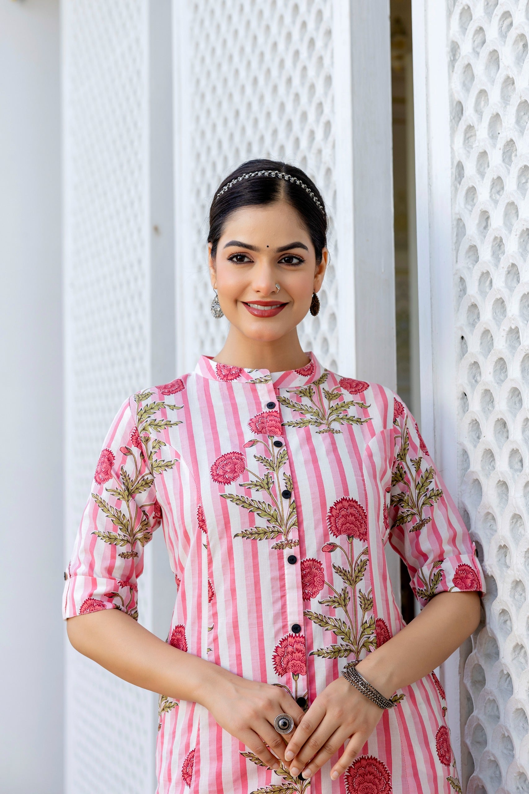Taru Cotton Floral A-line Casual Coord Set