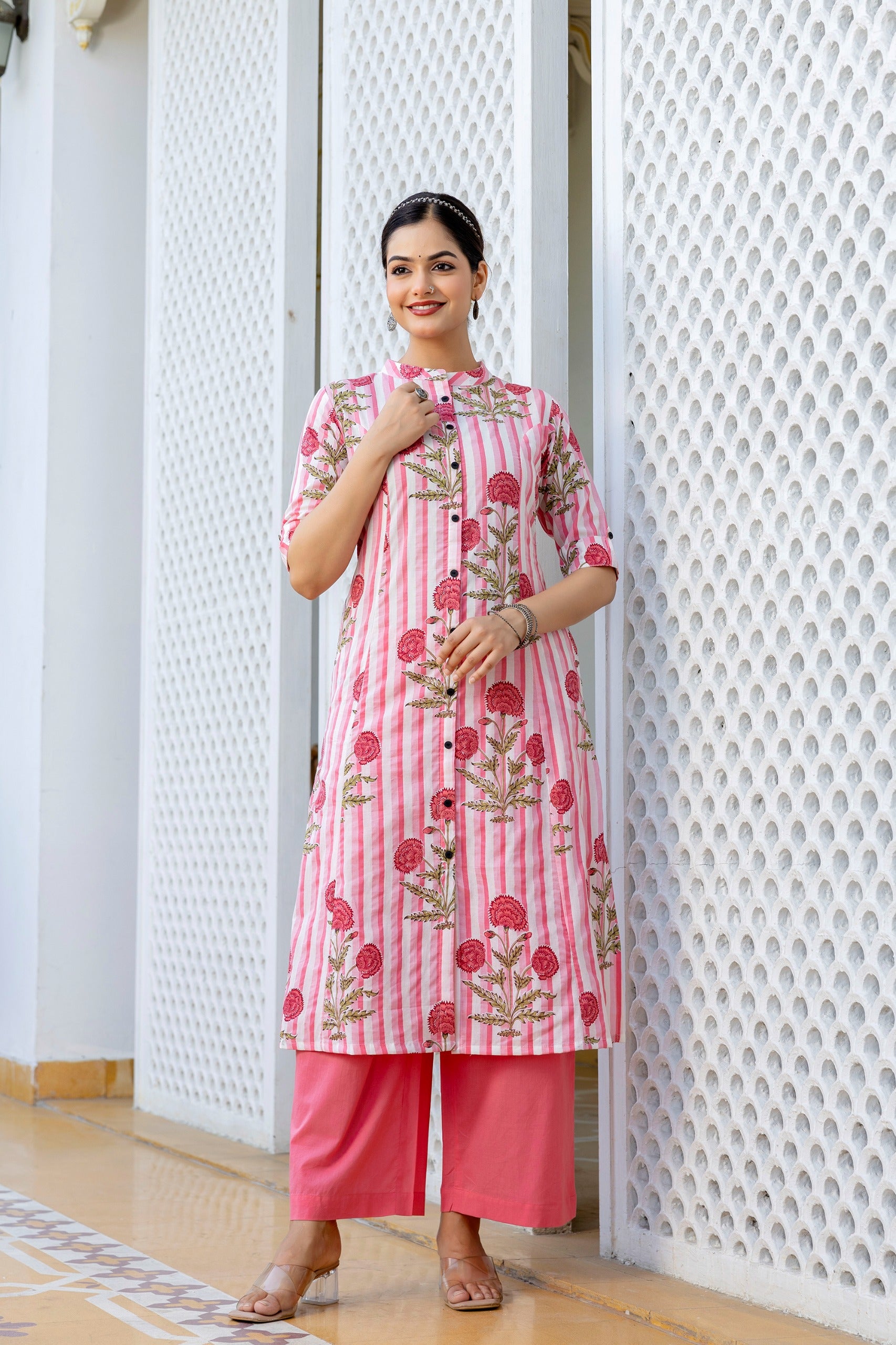 Taru Cotton Floral A-line Casual Coord Set