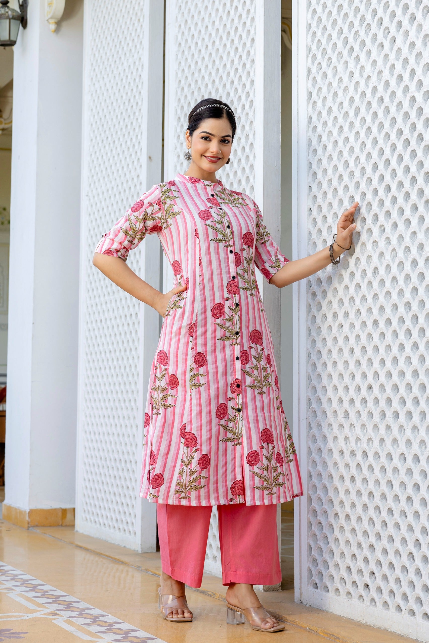 Taru Cotton Floral A-line Casual Coord Set