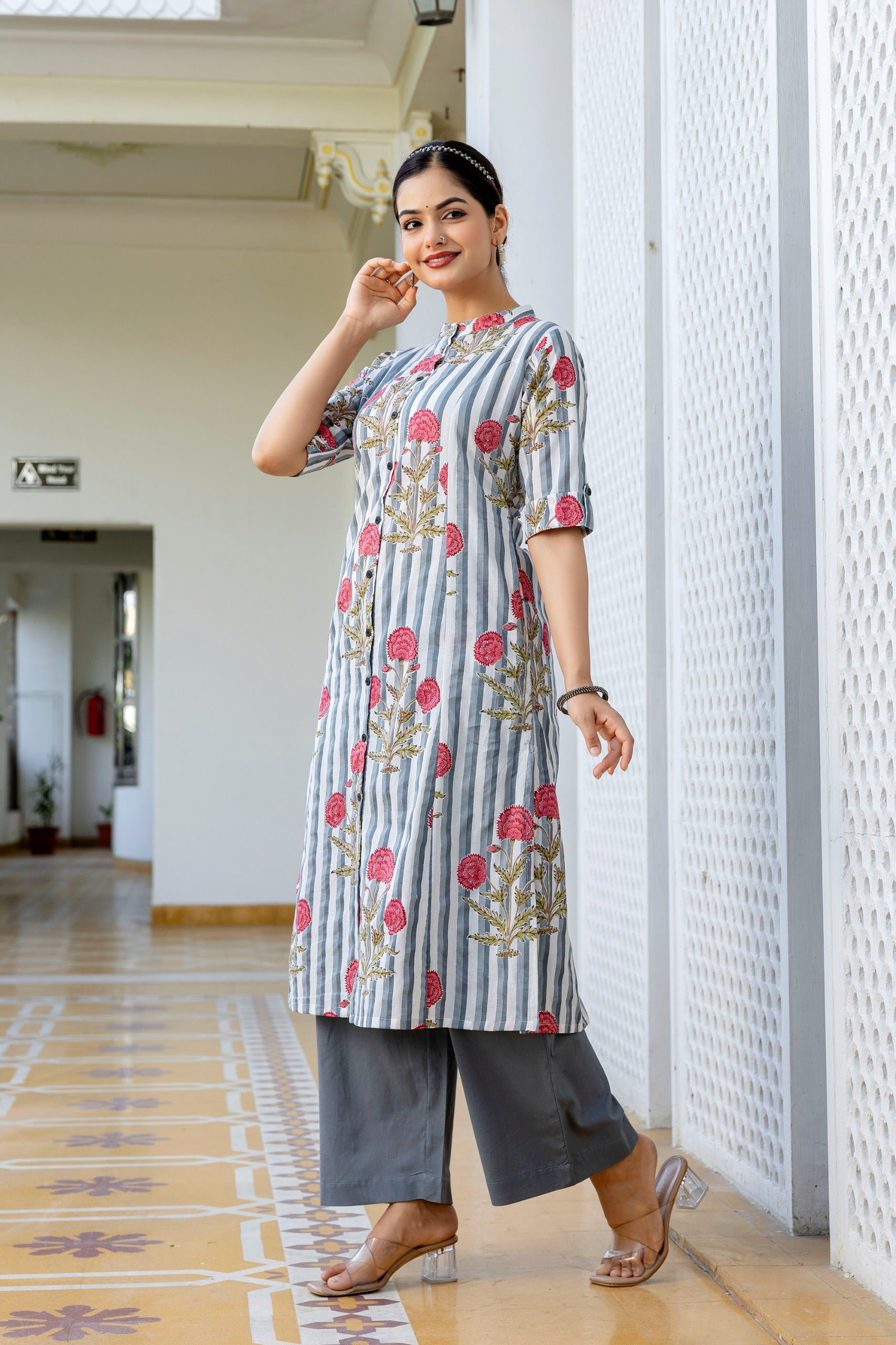 Taru Cotton Floral A-line Casual Coord Set