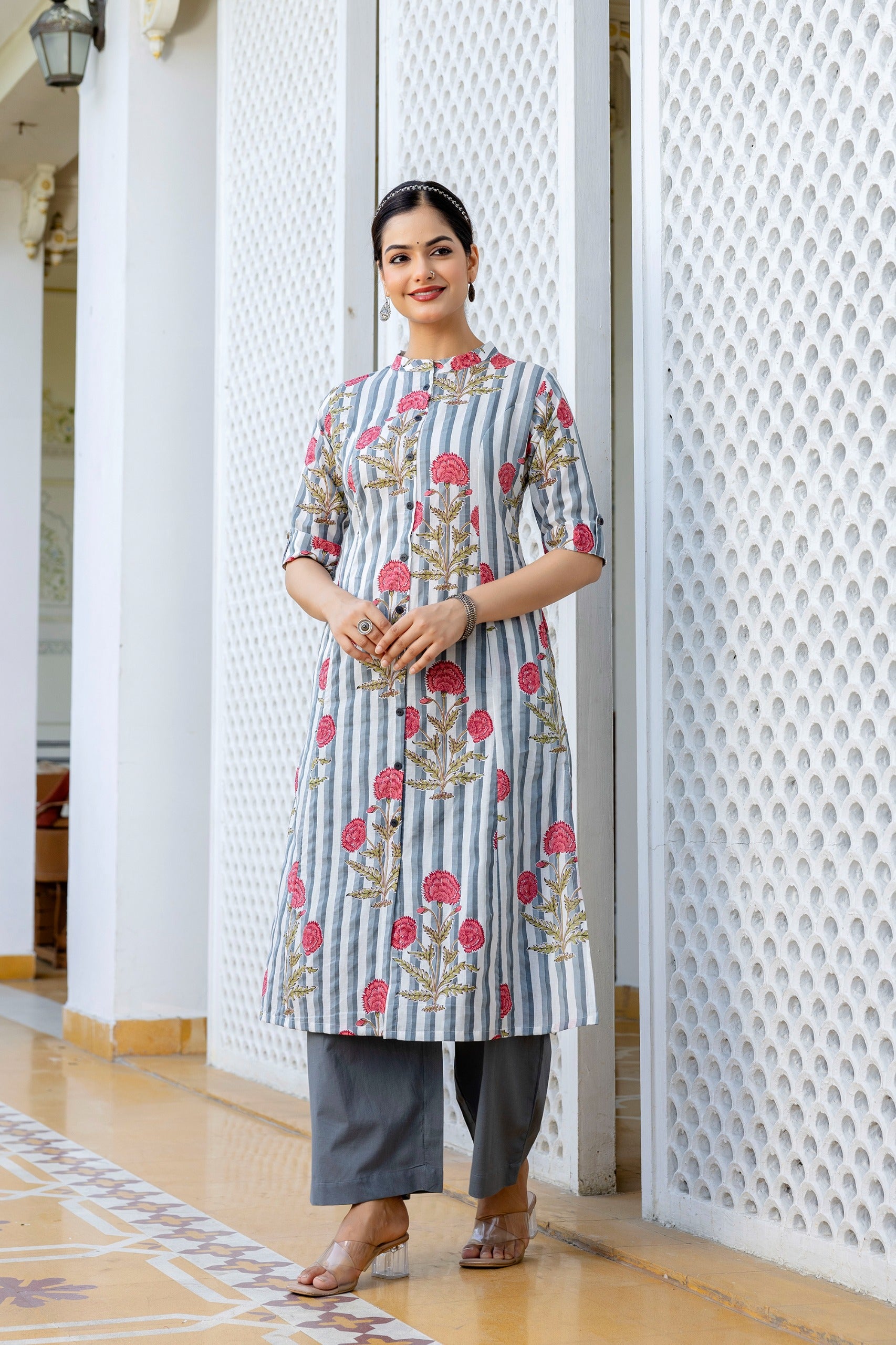 Taru Cotton Floral A-line Casual Coord Set