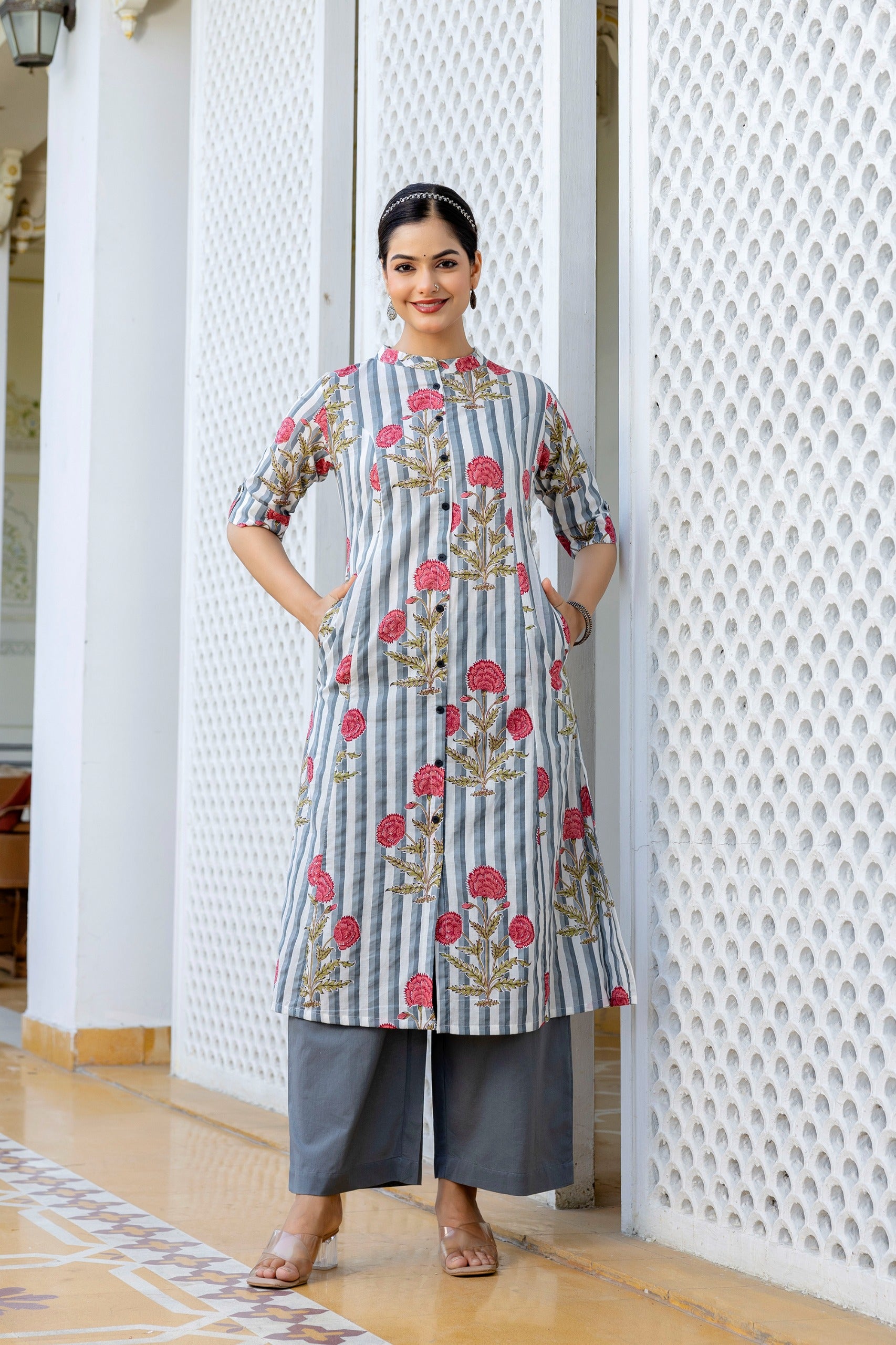 Taru Cotton Floral A-line Casual Coord Set