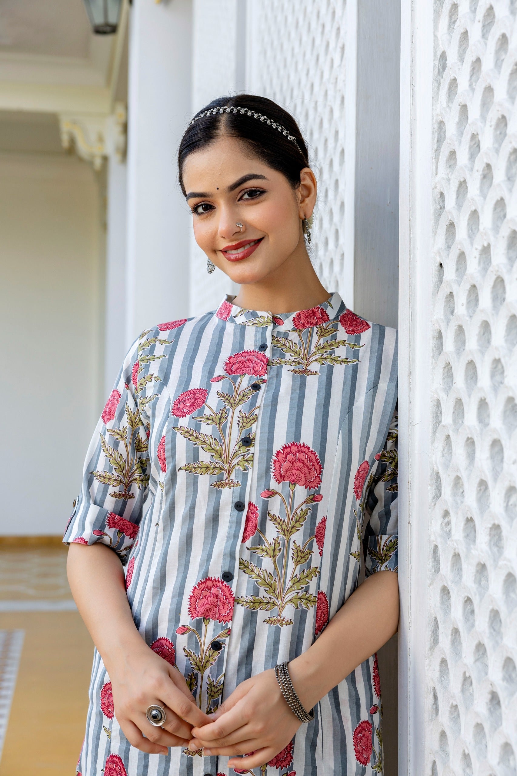 Taru Cotton Floral A-line Casual Coord Set