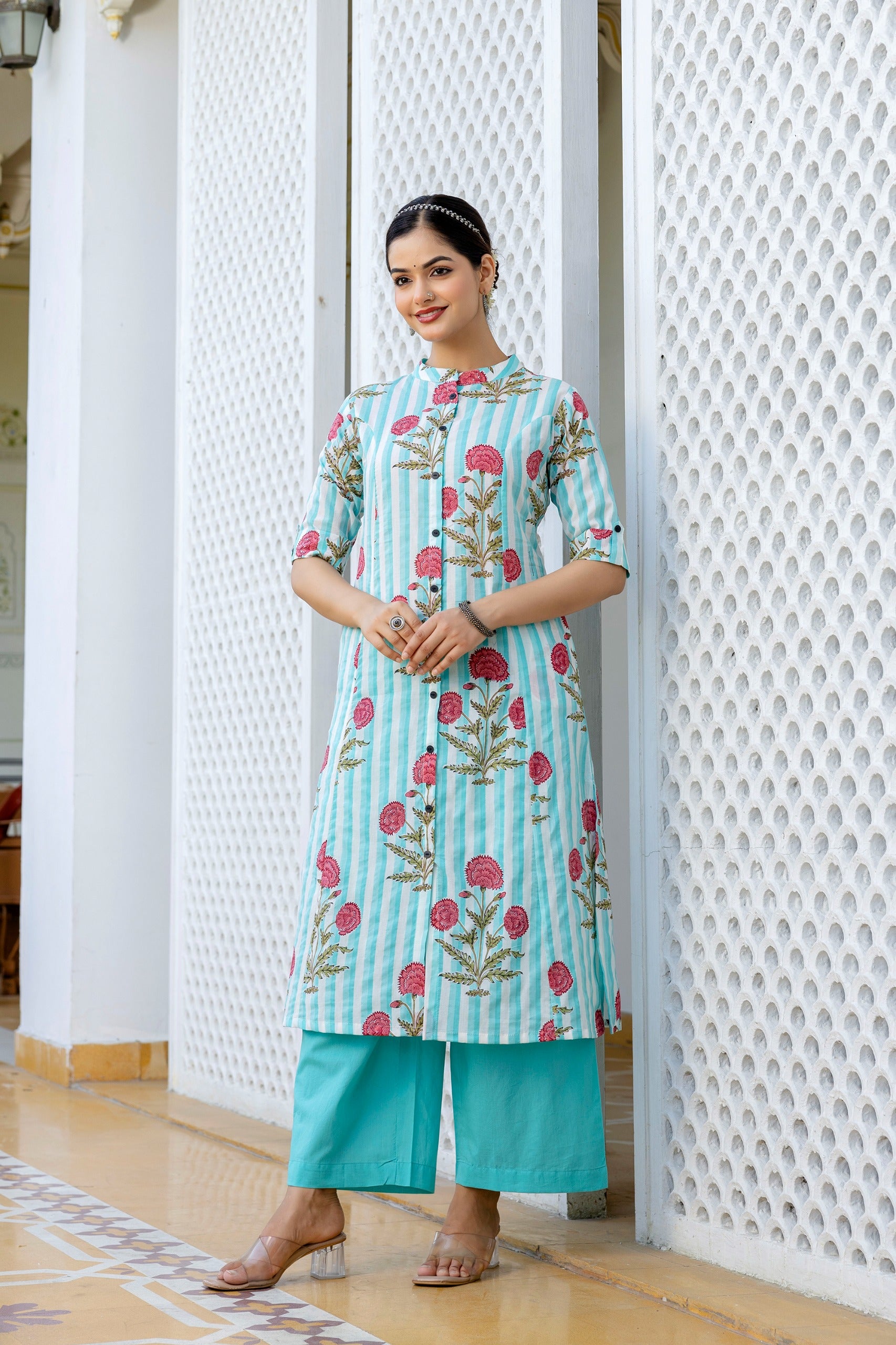 Taru Cotton Floral A-line Casual Coord Set