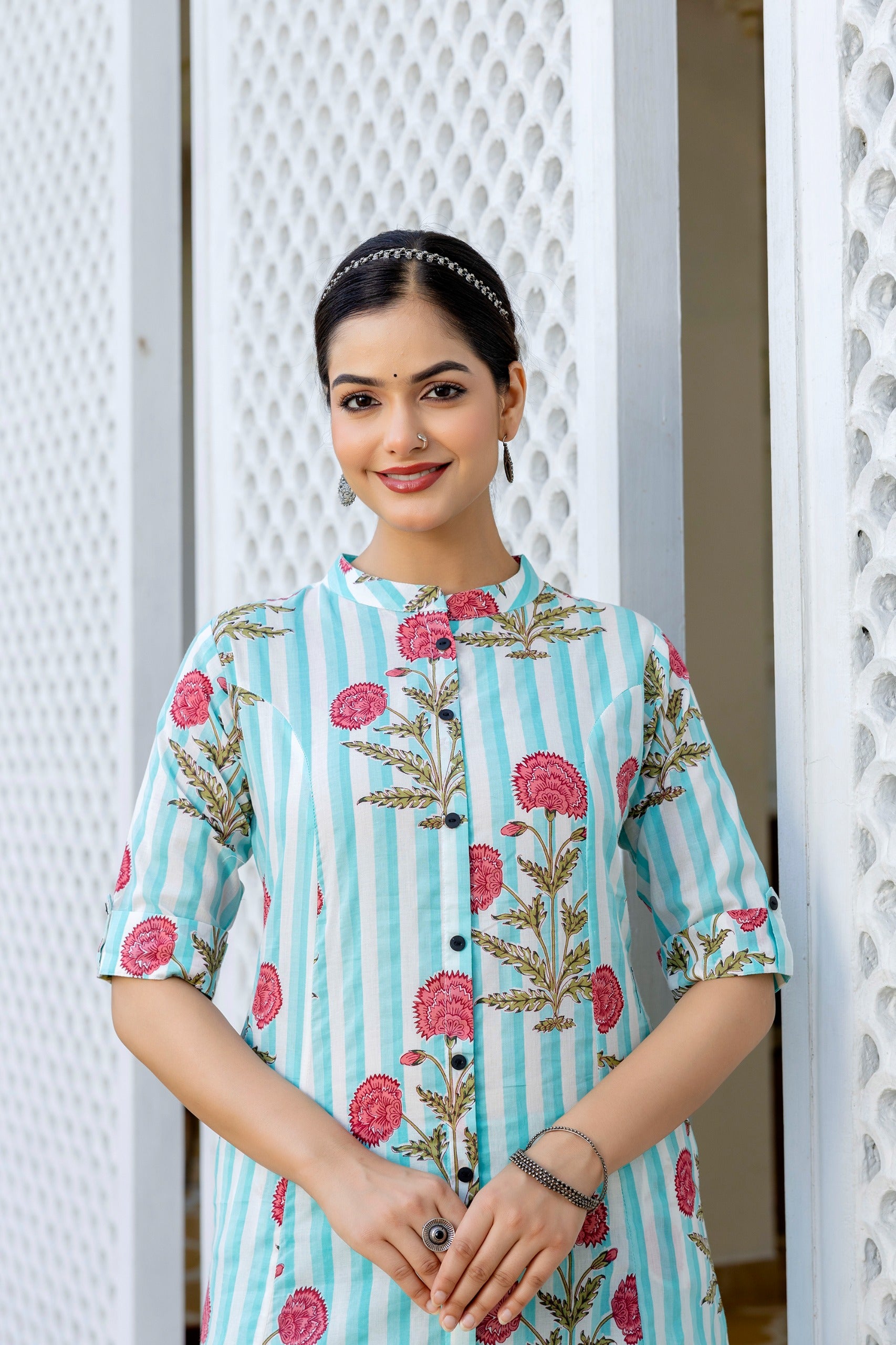 Taru Cotton Floral A-line Casual Coord Set