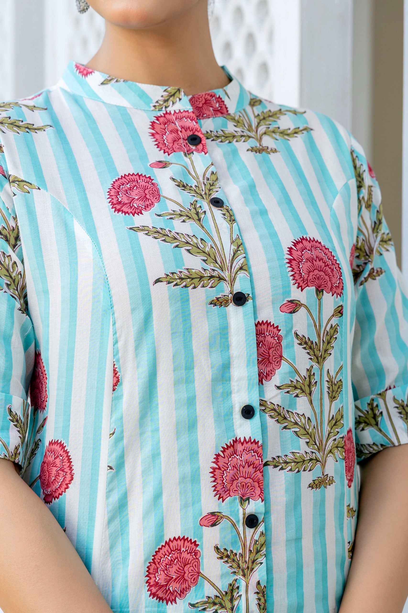 Taru Cotton Floral A-line Casual Coord Set