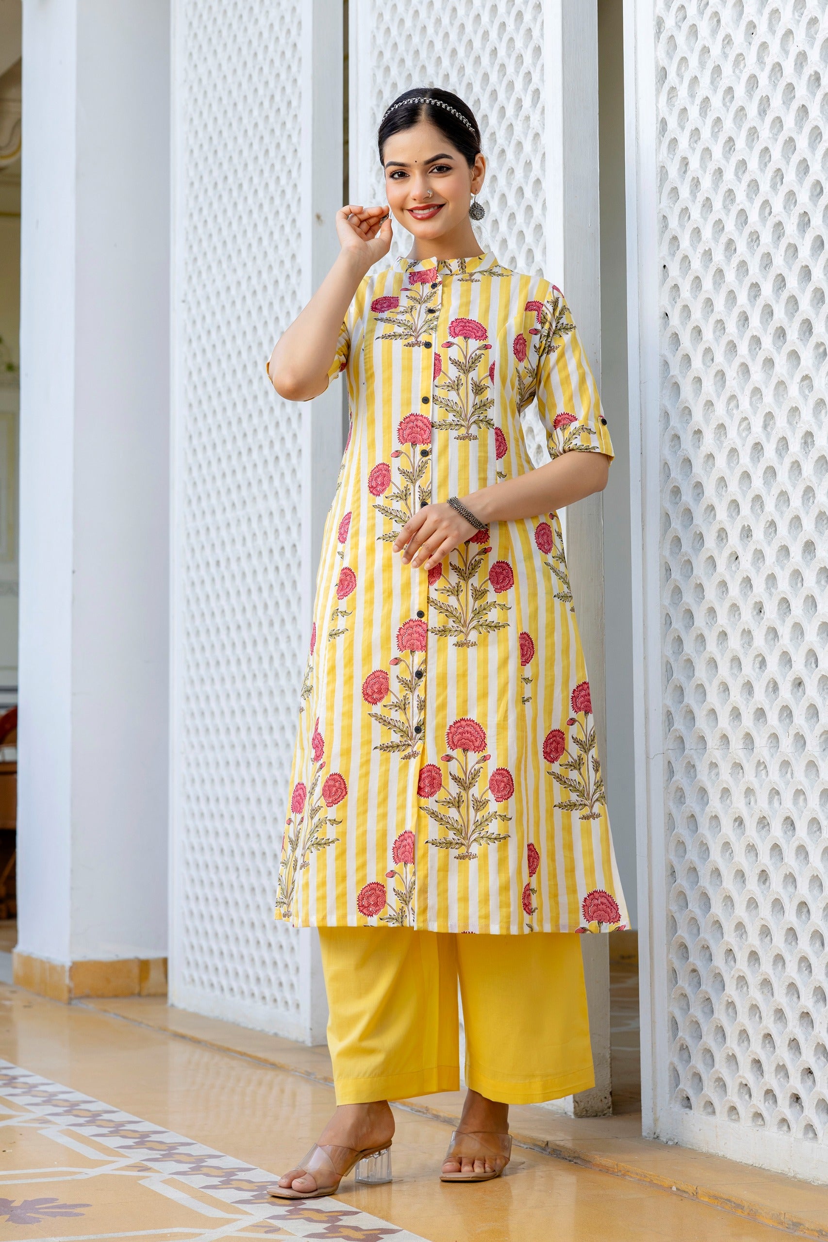 Taru Cotton Floral A-line Casual Coord Set