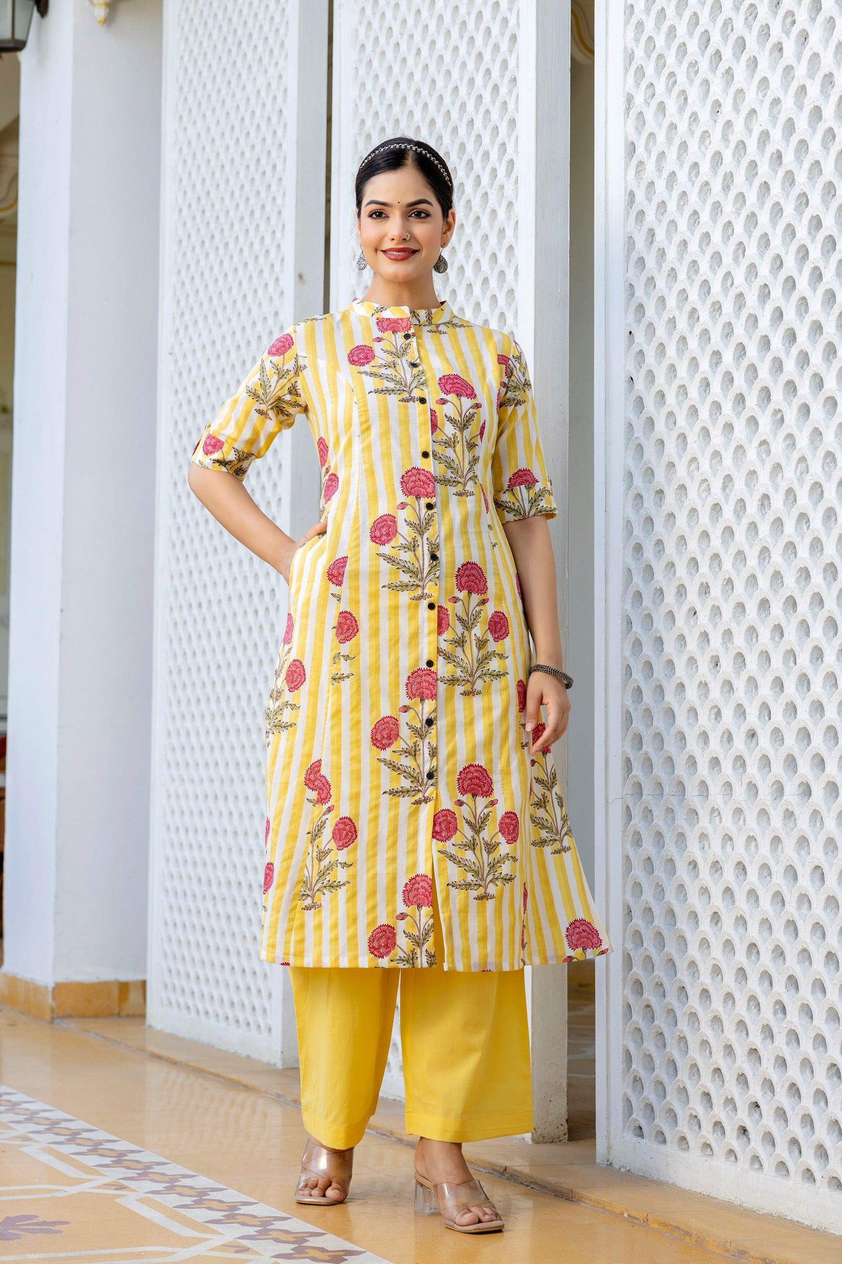 Taru Cotton Floral A-line Casual Coord Set