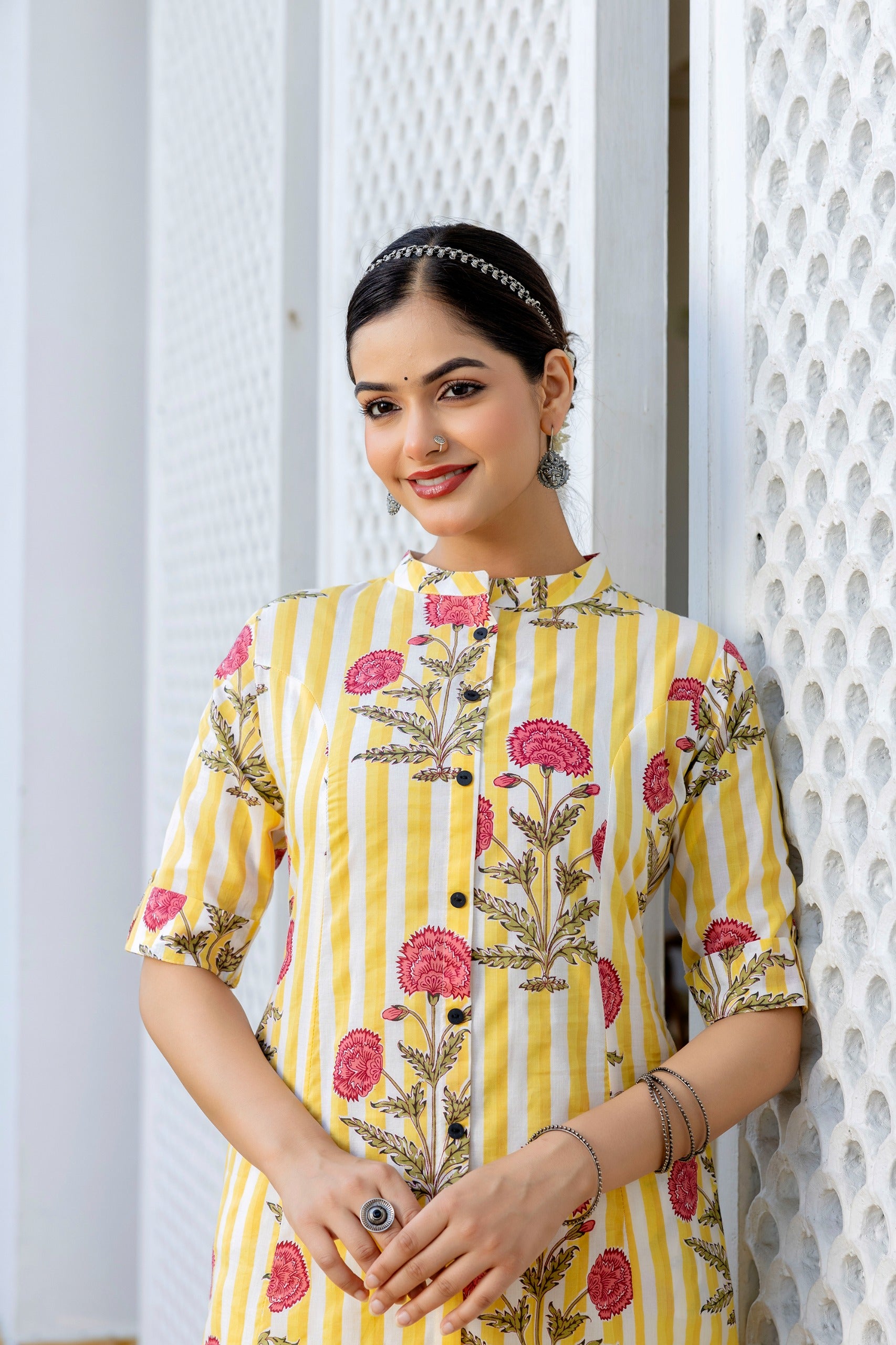 Taru Cotton Floral A-line Casual Coord Set