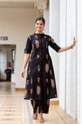 Naaz Black Cotton A-line Coord Set