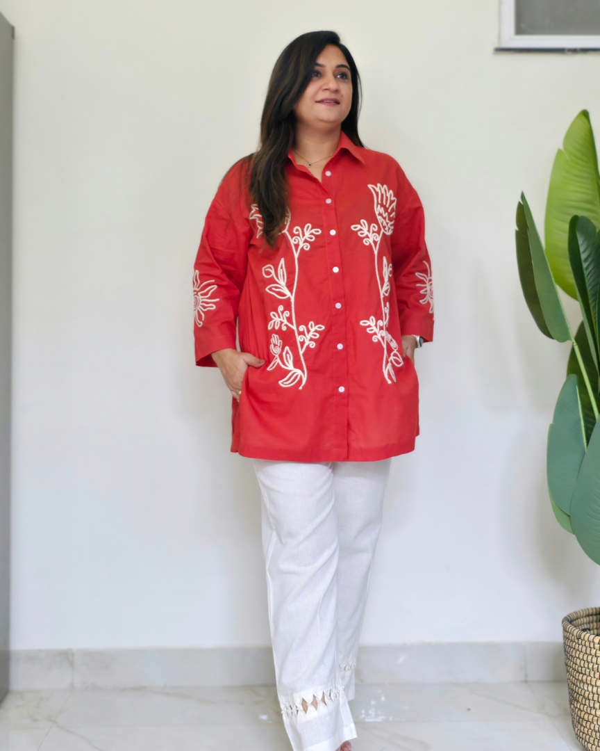 Juliet Cotton Embroidered Loose-Fit Coord Set - The Jaipur Studio