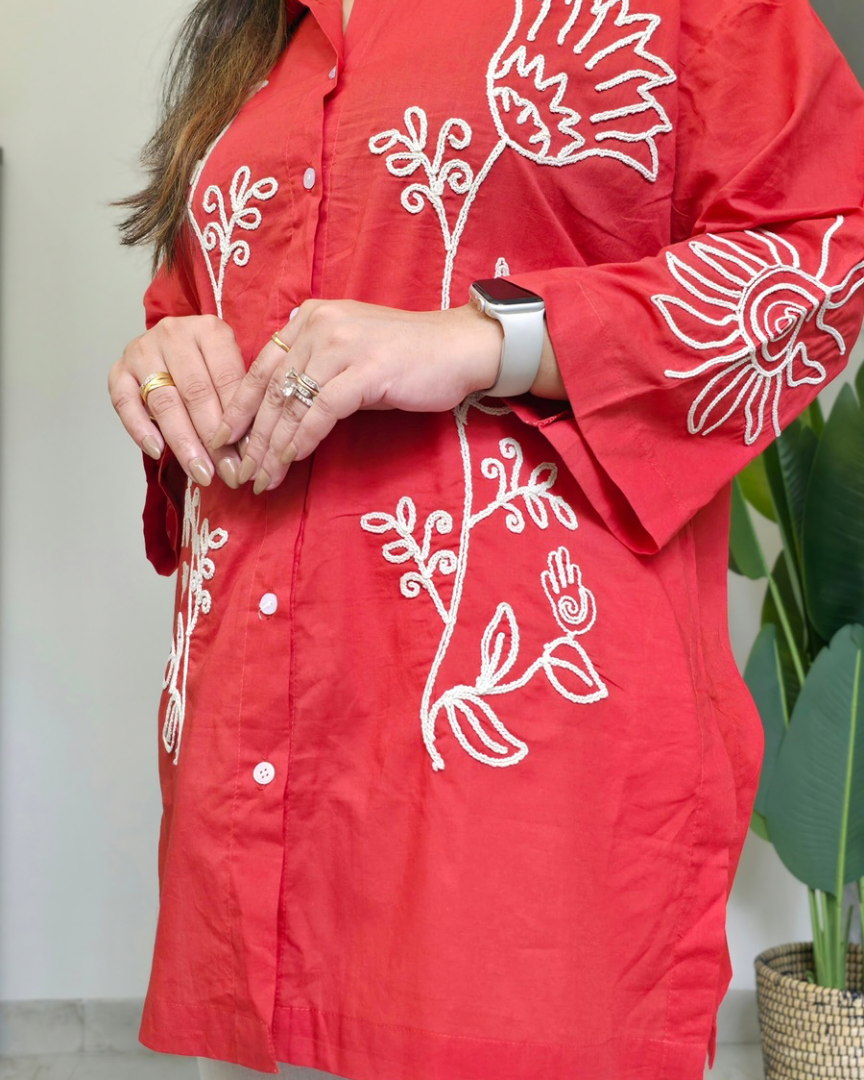 Juliet Cotton Embroidered Loose-Fit Coord Set - The Jaipur Studio