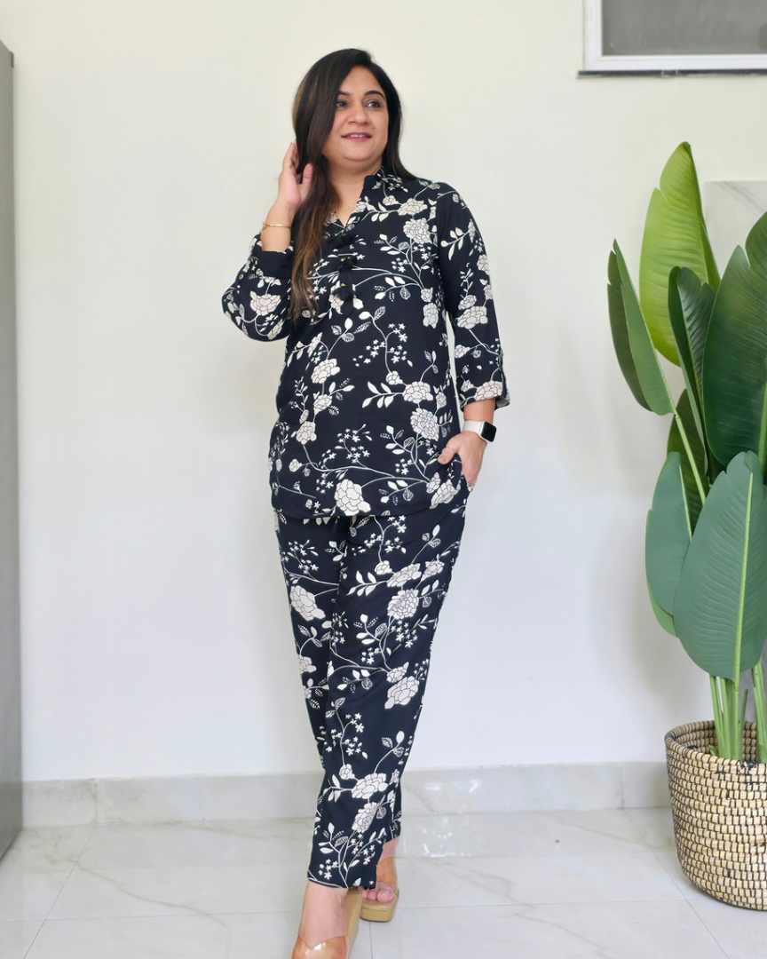Jasmine Rayon Floral Coord Set - The Jaipur Studio