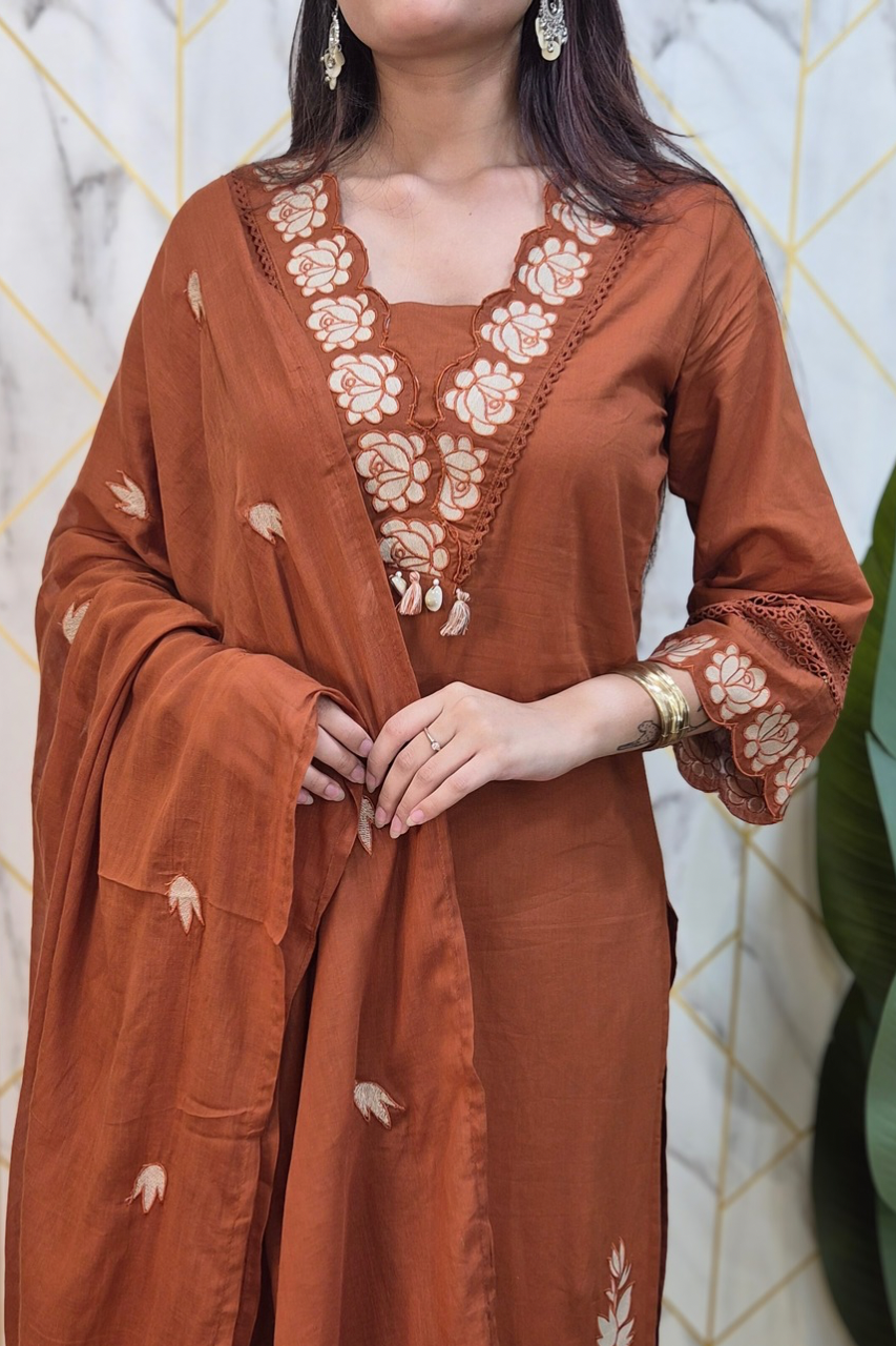 Gazal Premium Cotton Embroidered Pant set