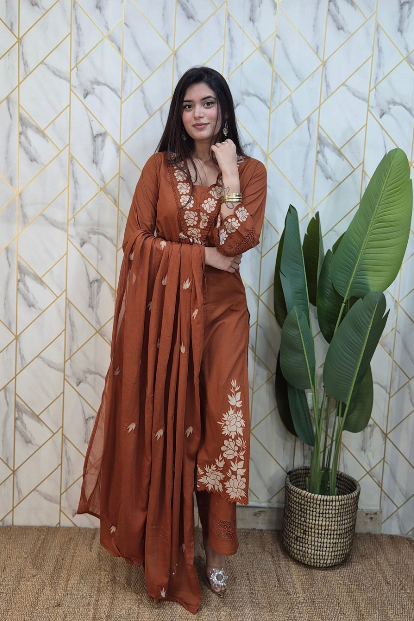 Gazal Premium Cotton Embroidered Pant set
