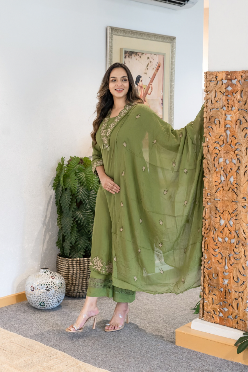 Gazal Premium Cotton Embroidered Pant set
