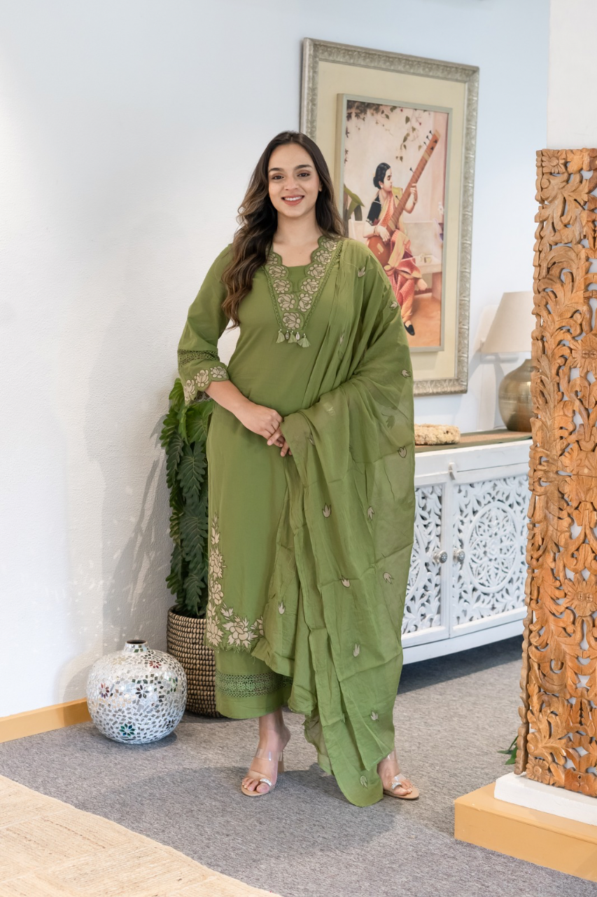 Gazal Premium Cotton Embroidered Pant set
