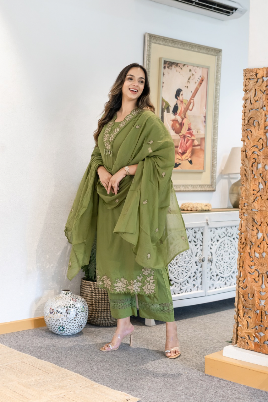 Gazal Premium Cotton Embroidered Pant set