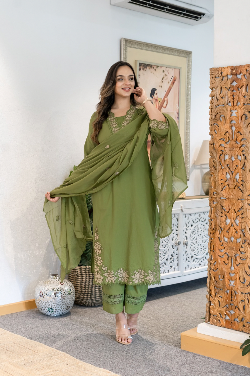 Gazal Premium Cotton Embroidered Pant set
