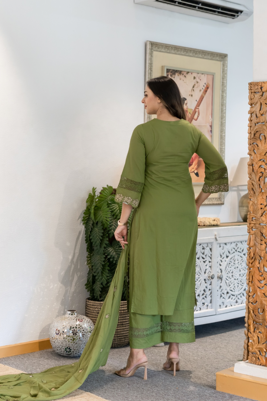 Gazal Premium Cotton Embroidered Pant set