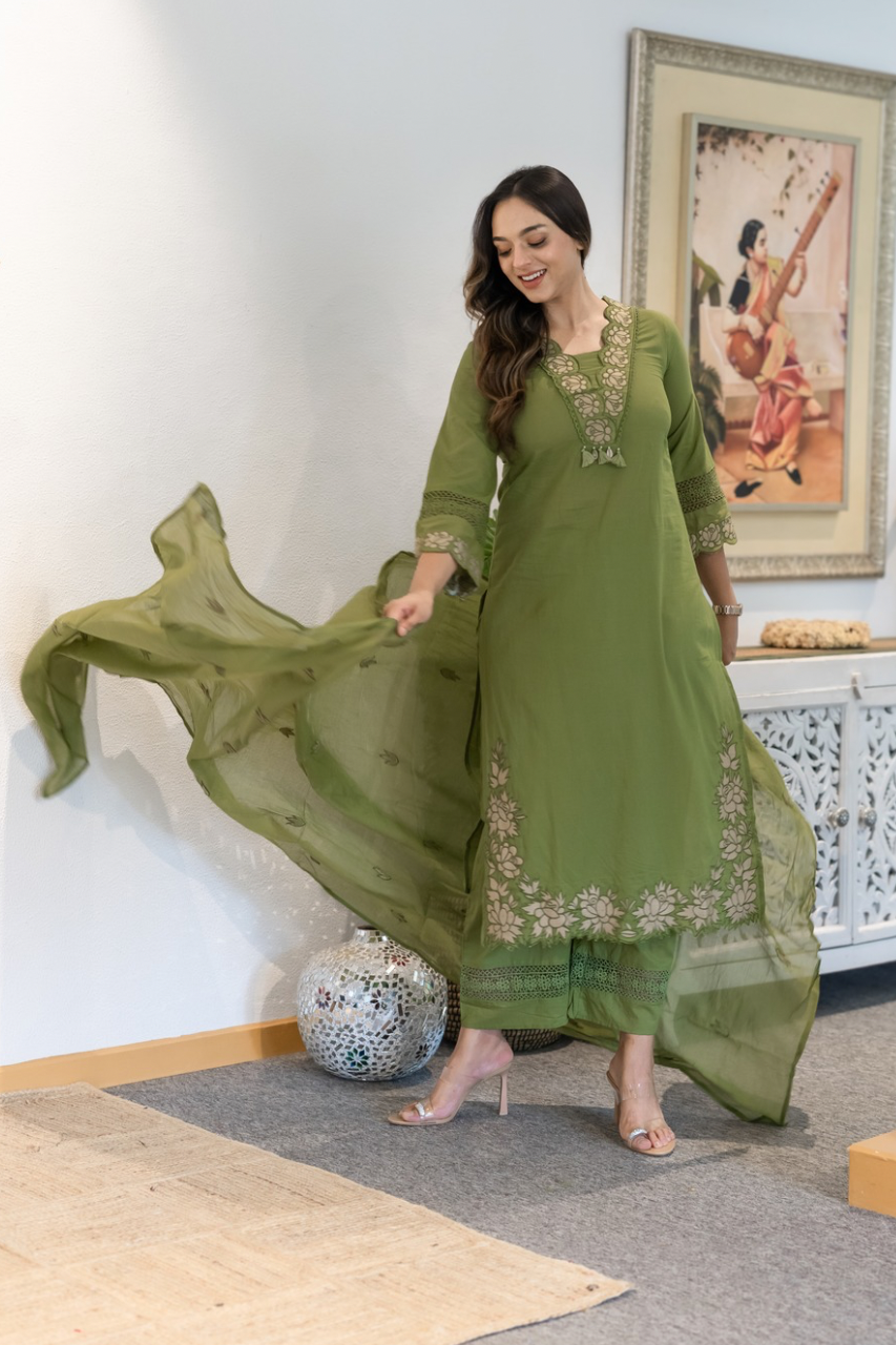 Gazal Premium Cotton Embroidered Pant set