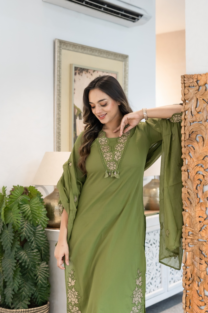Gazal Premium Cotton Embroidered Pant set