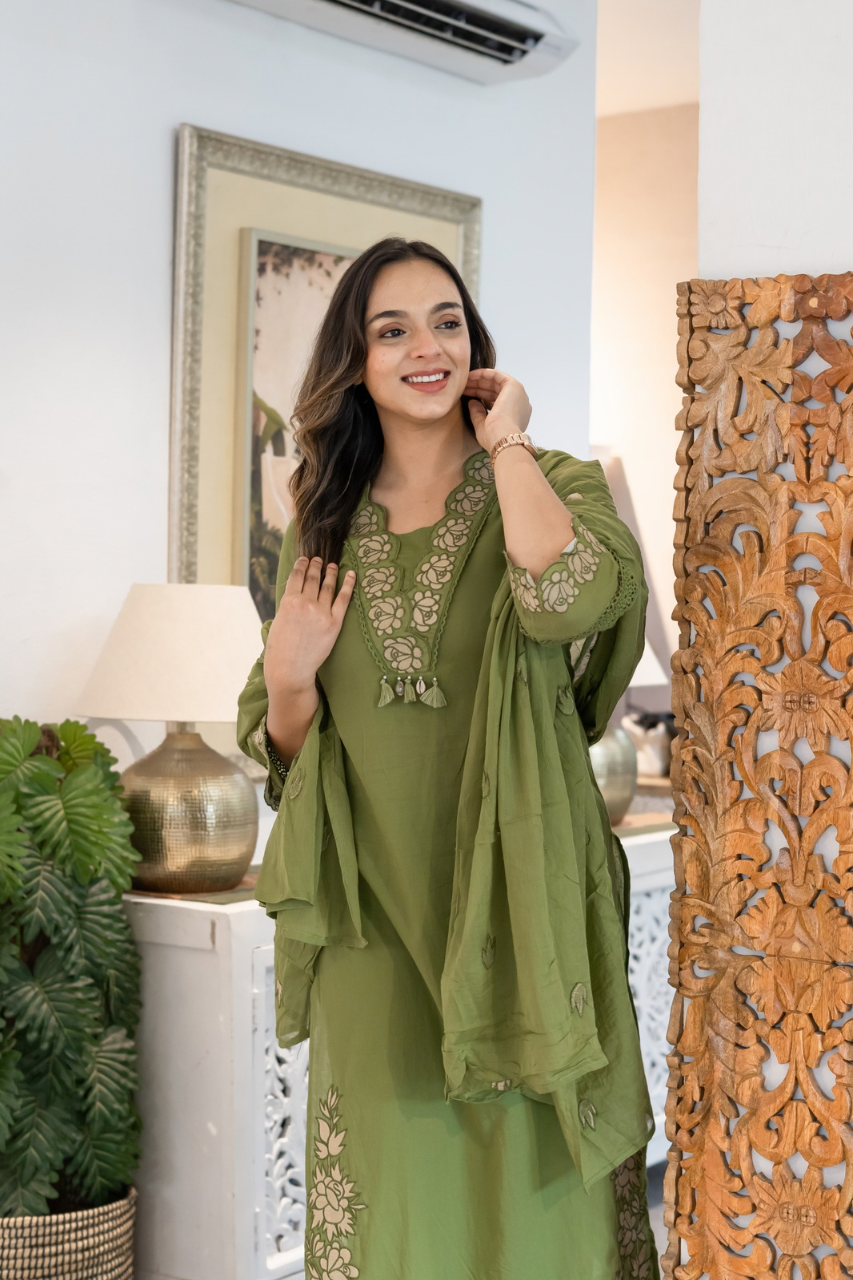 Gazal Premium Cotton Embroidered Pant set