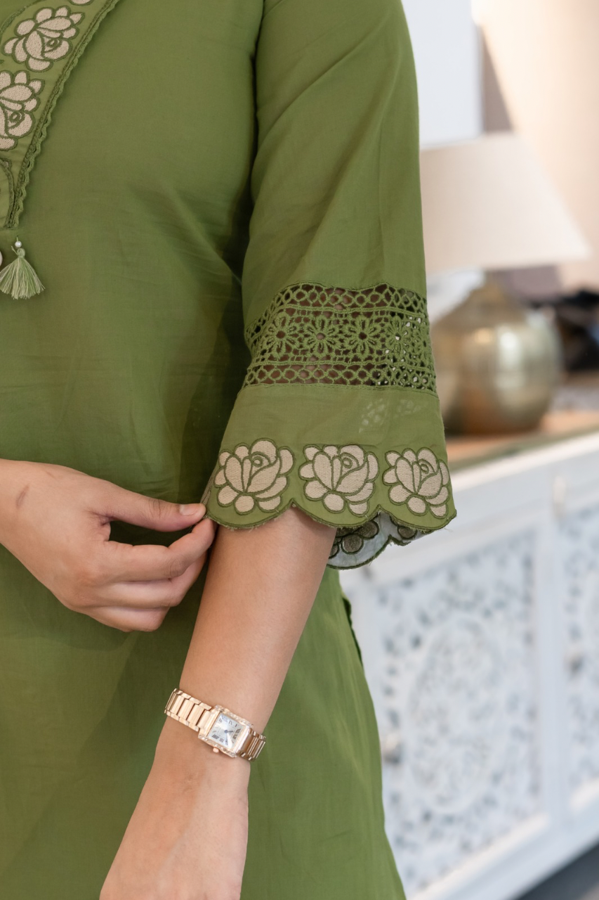 Gazal Premium Cotton Embroidered Pant set