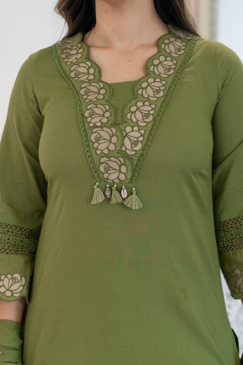 Gazal Premium Cotton Embroidered Pant set