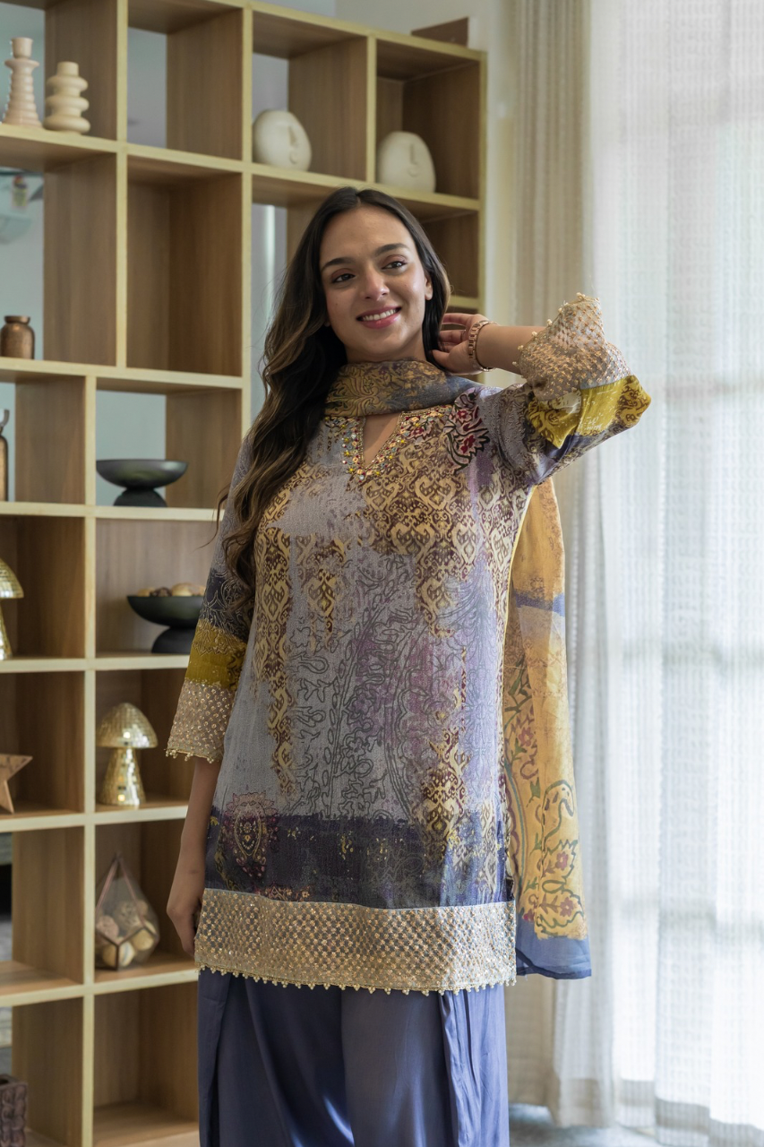 Nagma Premium Crepe HandDetailed Farshi Salwar Set - The Jaipur Studio