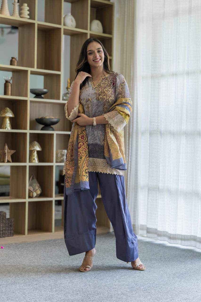 Nagma Premium Crepe HandDetailed Farshi Salwar Set - The Jaipur Studio