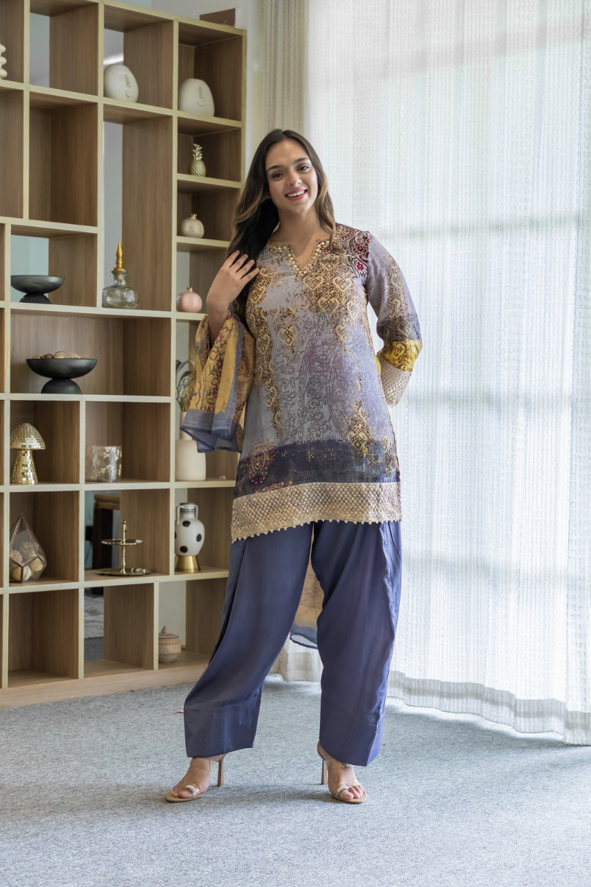 Nagma Premium Crepe HandDetailed Farshi Salwar Set - The Jaipur Studio