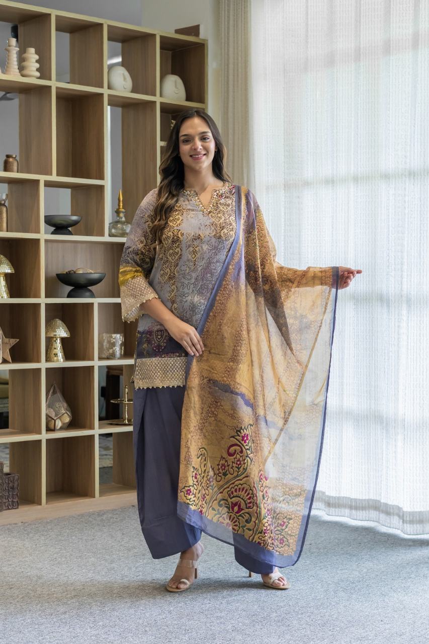Nagma Premium Crepe HandDetailed Farshi Salwar Set - The Jaipur Studio