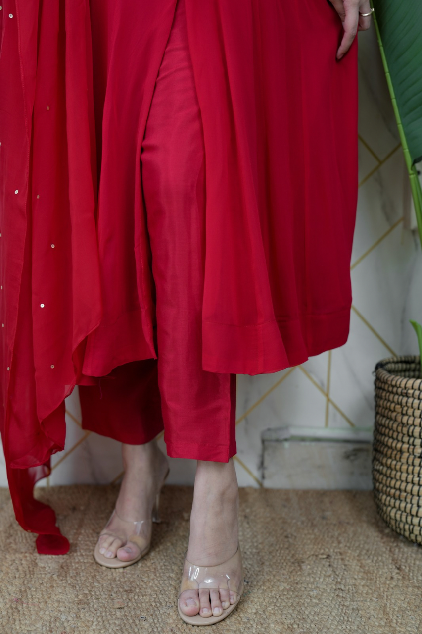 Sahaj Georgette HandEmbroidered Anarkali Set - The Jaipur Studio