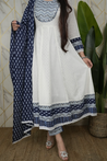 Maya Cotton Sciffili Embroidered Anarkali Set - The Jaipur Studio