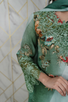 Sara Green Premium Crepe Detailed Farshi Salwar Set - The Jaipur Studio