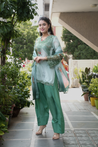 Sara Green Premium Crepe Detailed Farshi Salwar Set - The Jaipur Studio