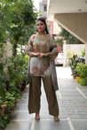Sara Beige Premium Crepe Detailed Farshi Salwar Set - The Jaipur Studio