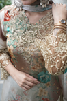 Sara Beige Premium Crepe Detailed Farshi Salwar Set - The Jaipur Studio
