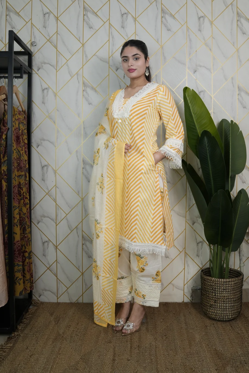 Sara Leheriya Cotton Detailed Farshi Salwar Set