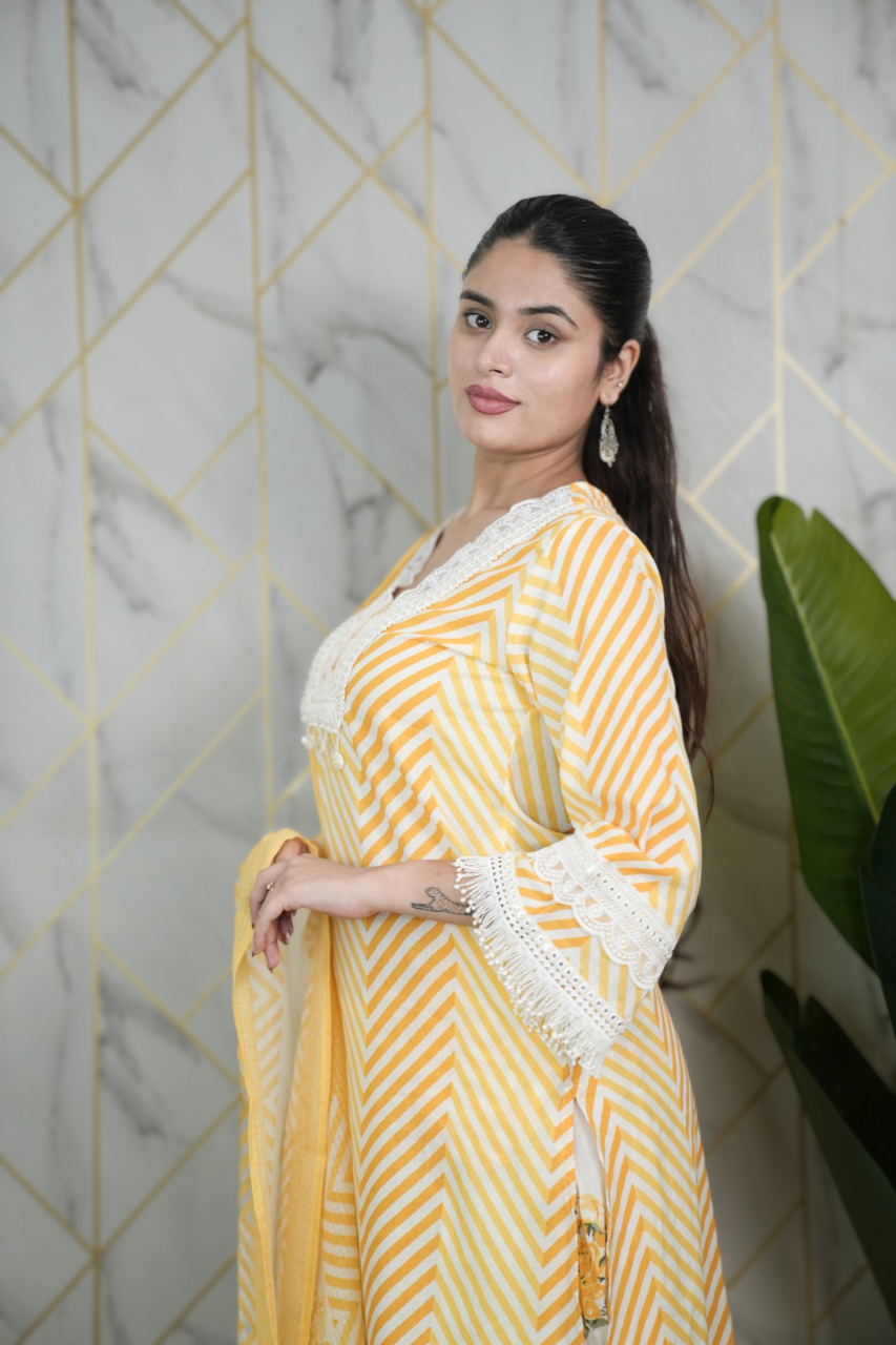 Sara Leheriya Cotton Detailed Farshi Salwar Set